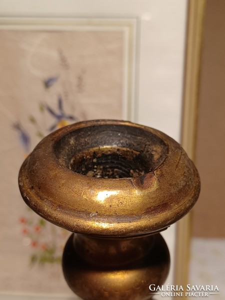 Old brass candle holder with a nice pattern