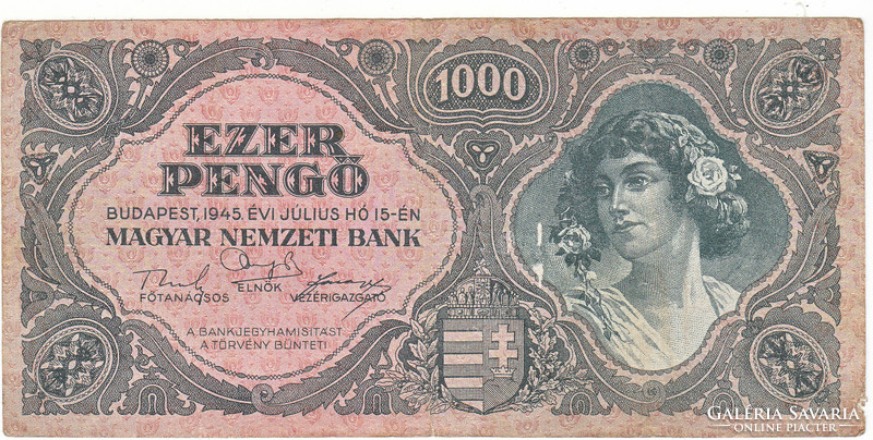 Magyarország 1000 pengő 1945 FA