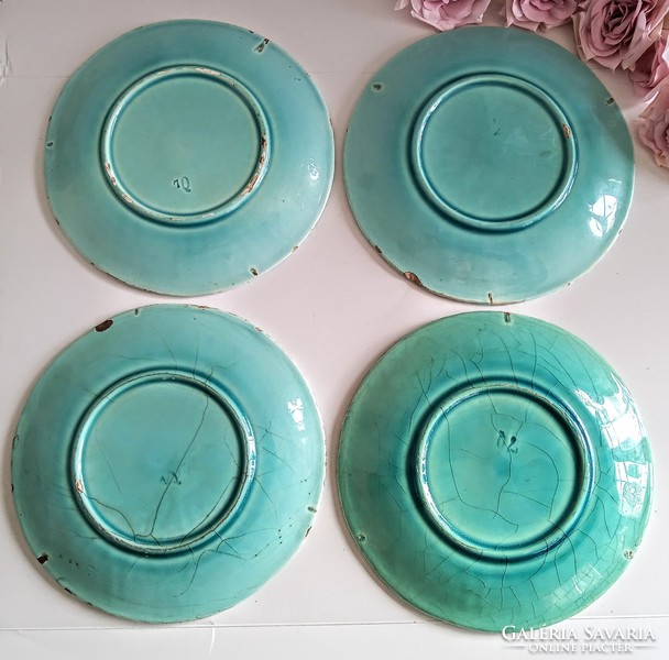 Turquoise majolica plates 3 pieces each