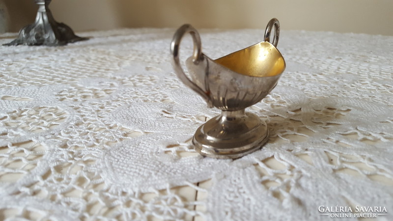 Small, antique silver-plated spice holder
