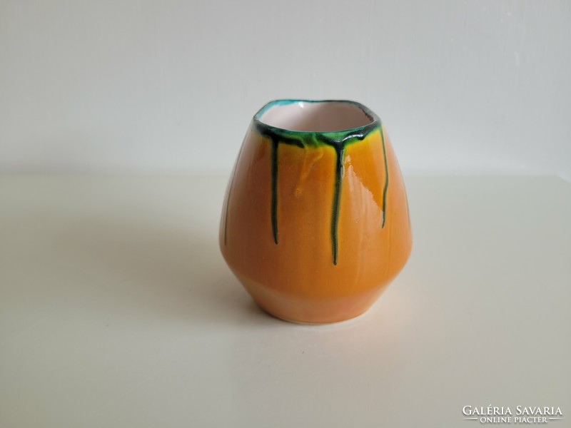 Retro oval ceramic vase marked mid century ornament