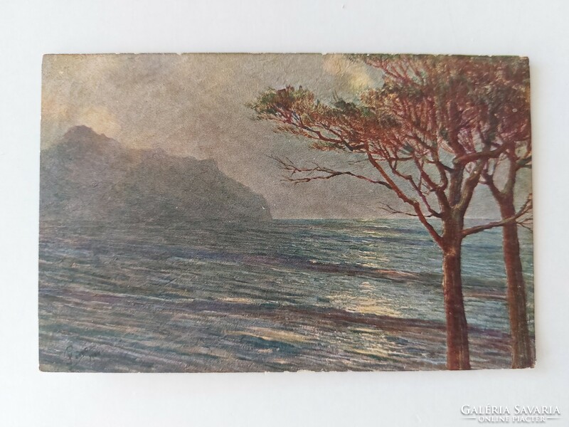 Old postcard art postcard sea