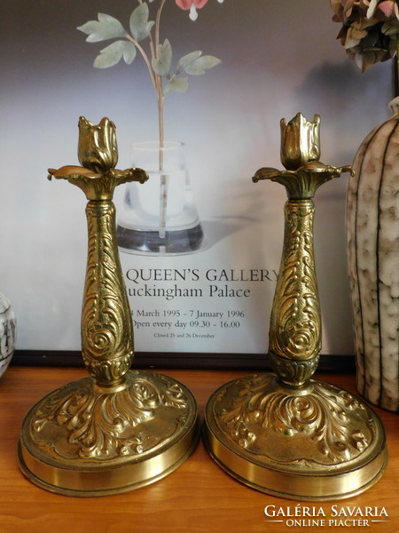 Pair of decorative copper candle holders (2 pieces)