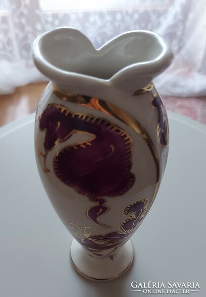 Régi aranyozott  porcelán váza