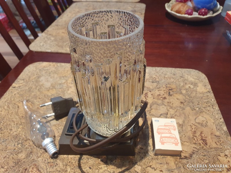 Retro asztali lámpa glimm izzóval hangulatos fogyasztás 3watt