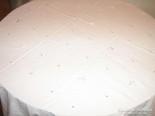 Beautiful elegant white madeira tablecloth