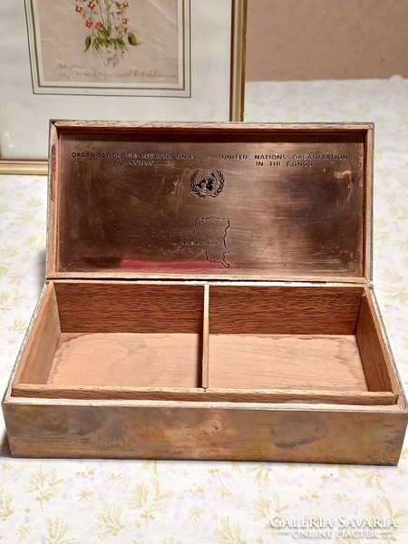 Red copper commemorative box for the UN mission in the Congo-rhodesia chopper products