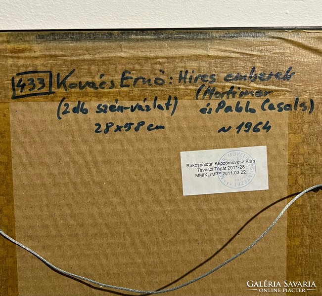 Ernő Kovács - famous people (Mortimer and Pablo Casals), 1964 /invoice provided/