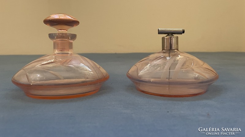 Antique polished perfume bottles