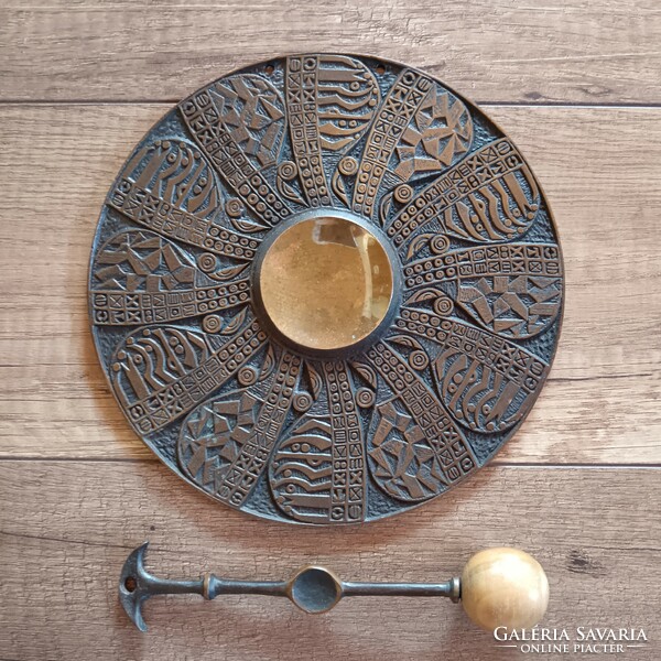 Régi iparművész bronz gong