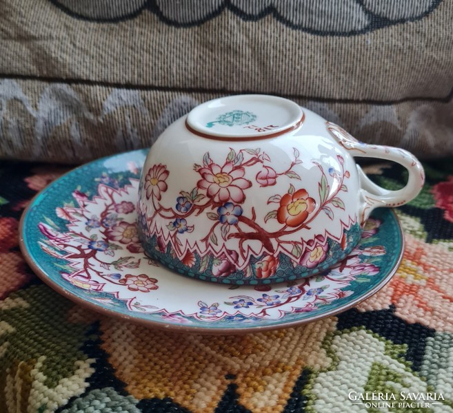 Antique faience sarreguemines tea cup - patterned with decor 1.
