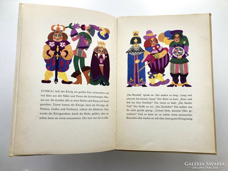 König Drosselbart - különlegesen illusztrált mesekönyv az 1970-es évekből - ritka példány