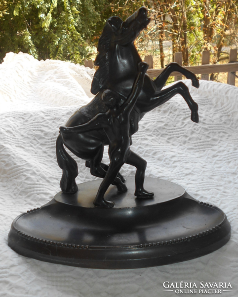 Pewter equestrian statue
