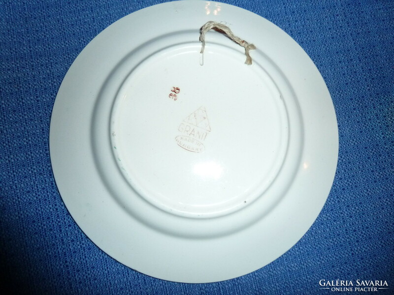Népművészeti  festett virágos GRANIT kis tányér
