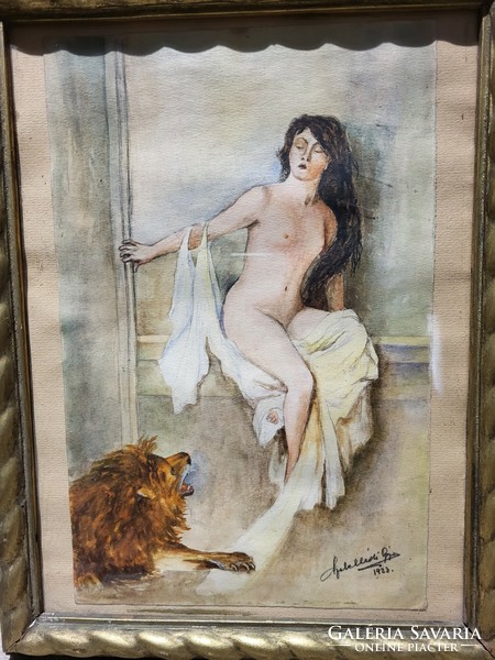 Szerelési Géza női akt festmény
