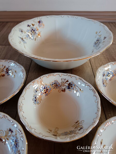 Zsolnay compote / salad set with cornflower pattern