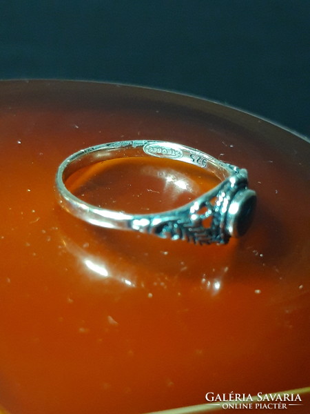 Ónix köves ezüst gyűrű - 52- es méret