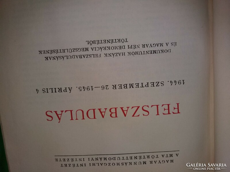 1955. László Dér: liberation 1944. September 26 - April 4, 1945. Book according to pictures spark