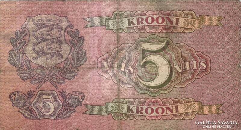 5 Crown crown 1929 estonia 1. Rare