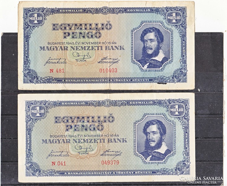 Hungary 1000000 pengő 1946 wood
