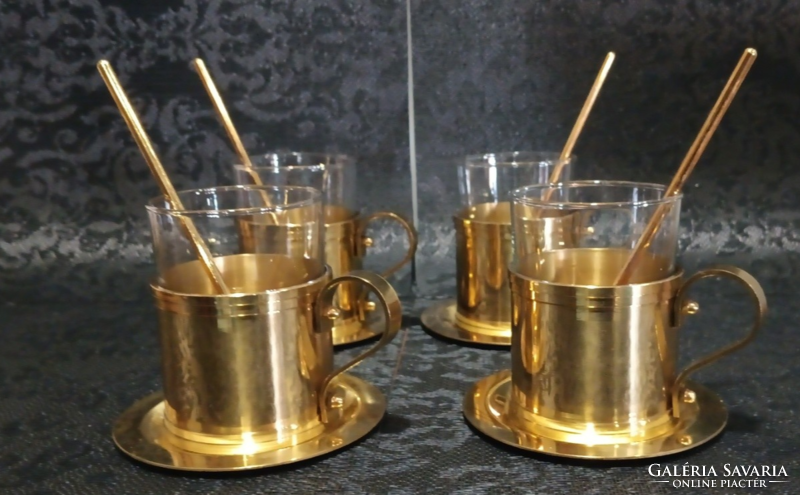 Art-deco 4 glass tea glasses negotiable