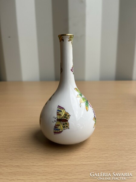 Herendi Viktória Mintás Hosszúnyakú Porcelán Váza A57