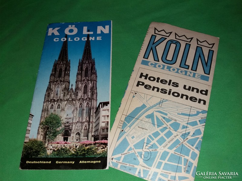 Régi Köln várostérkép, és túristakalauz német nyelvű képek szerint