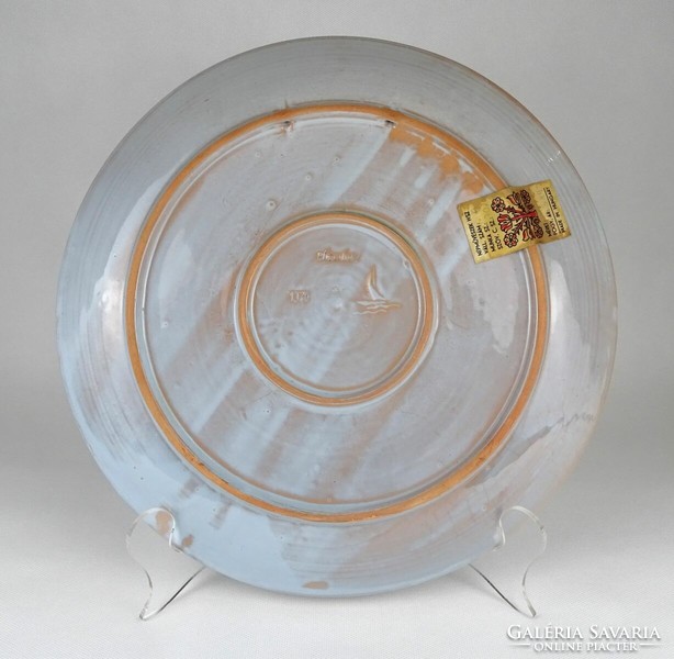 1P051 Pázmány József : Nagyméretű kerámia fali tányér 32 cm 1976