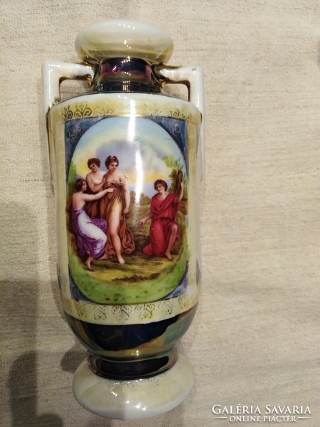 Antik porcelán váza - irizáló mázasan / osztrák
