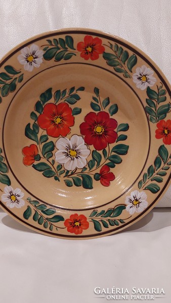 Folk ceramic painted wall bowl