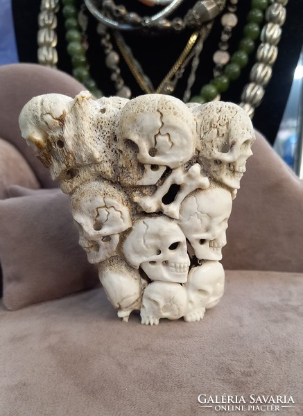 Indonesian bone carving skulls