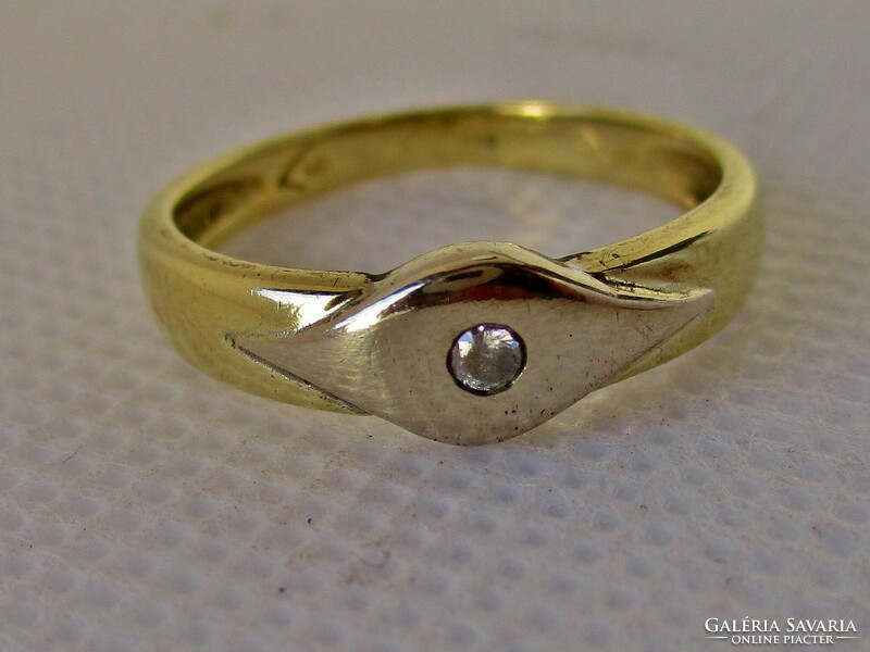 Szépséges régi art deco  arany gyűrű fehér kővel