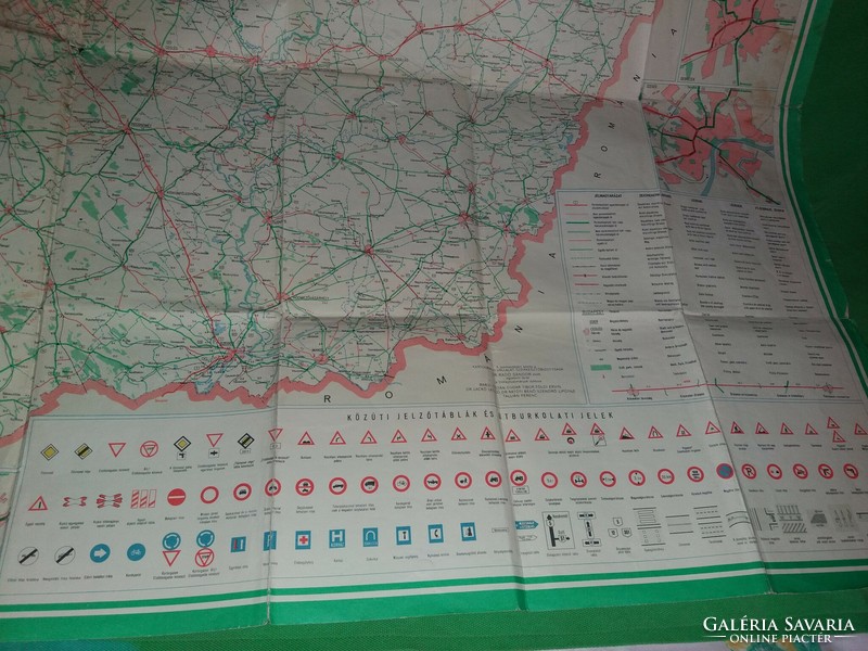 Régi Szocreál KARTOGRÁFIA Vállalat Magyarország kihajtható autóstérképe 100 X 70 cm képek szerint