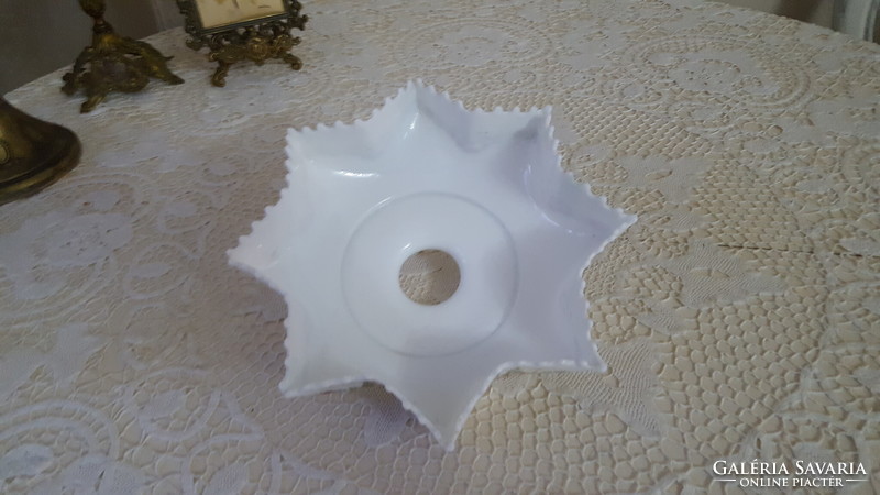 Old, very rare, hand-painted milk glass kitchen ceiling pendant