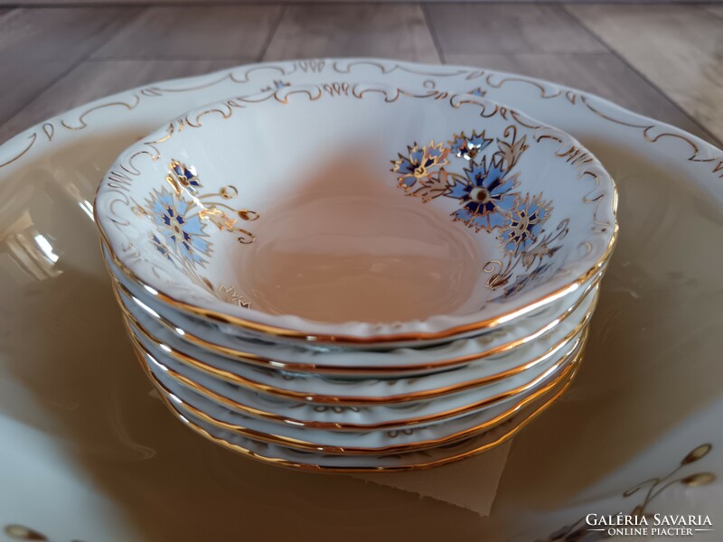 Zsolnay compote / salad set with cornflower pattern