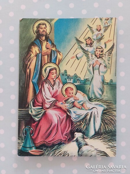 Old Christmas postcard Bethlehem scene postcard 1991