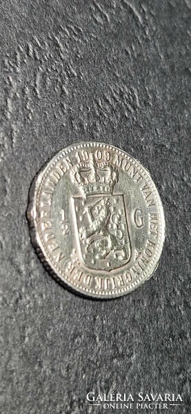 Netherlands ½ gulden, 1909.