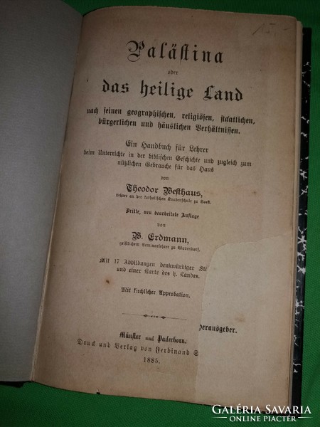 1885.MONARCHIA Theodor Velthaus - B. Erdmann :Palesztína német nyelvű tanári tankönyv képek szerint