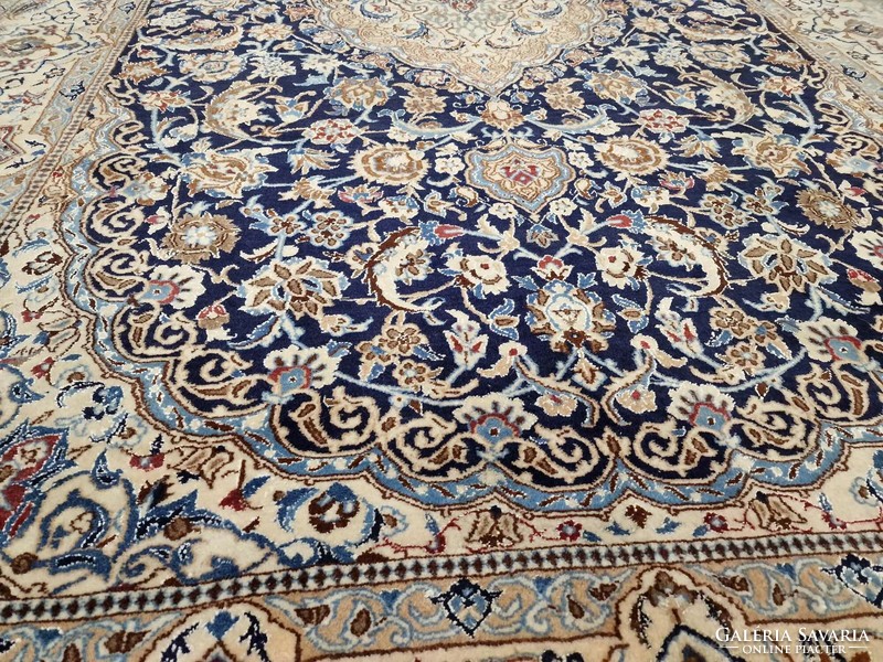 Eredeti selyemkontúros iráni nain 190x315 kézi csomózású gyapjú perzsa szőnyeg BFZ502