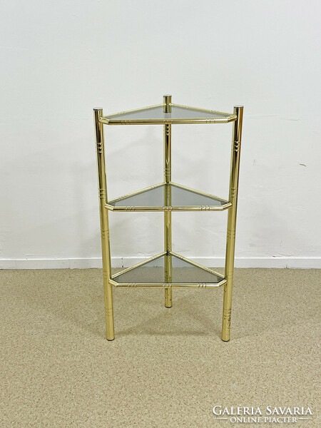 Gilded vintage corner shelf, flower holder 1.