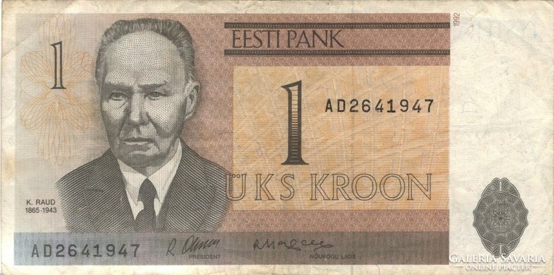 1 kroon korona 1992 Észtország 1.