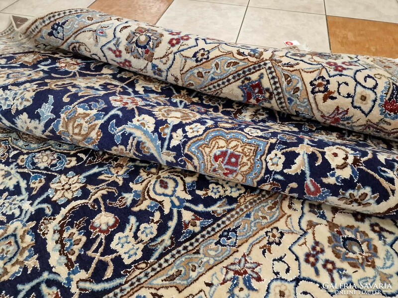 Original silk contour iranian nain 190x315 hand knotted wool persian rug bfz502