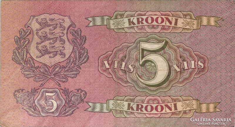 5 krooni korona 1929 Észtország 2. Ritka