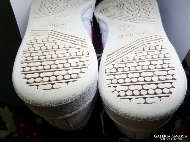 Adidas originals continental 80 white (original) leather unisex 39 1/3 size bth: 24.5 cm vintage sports shoes