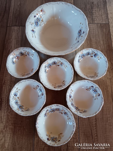 Zsolnay compote / salad set with cornflower pattern
