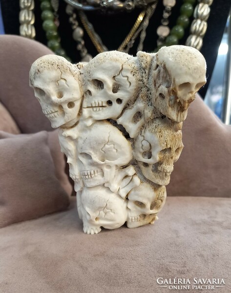 Indonesian bone carving skulls