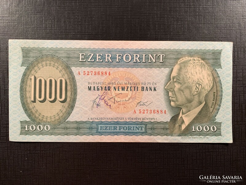 ***  FEKETE JÁNOS aláírásával 1983 március "A" 1000 forint ***