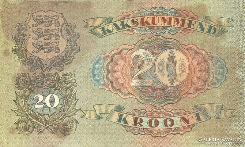 20 Kroon crowns 1932 Estonia rare