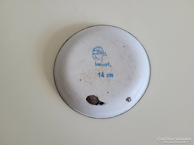 Old vintage enameled lampart children's plate enamel plate
