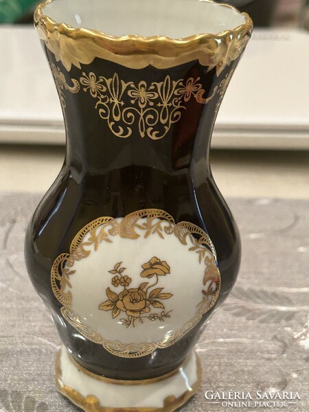Weimar cobalt vase, hand painted, gilded